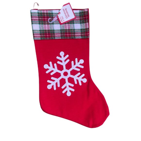 Set of 3 Christmas Stockings 17" Red & Green Plaid Holiday Fireplace Decor - Picture 2 of 4